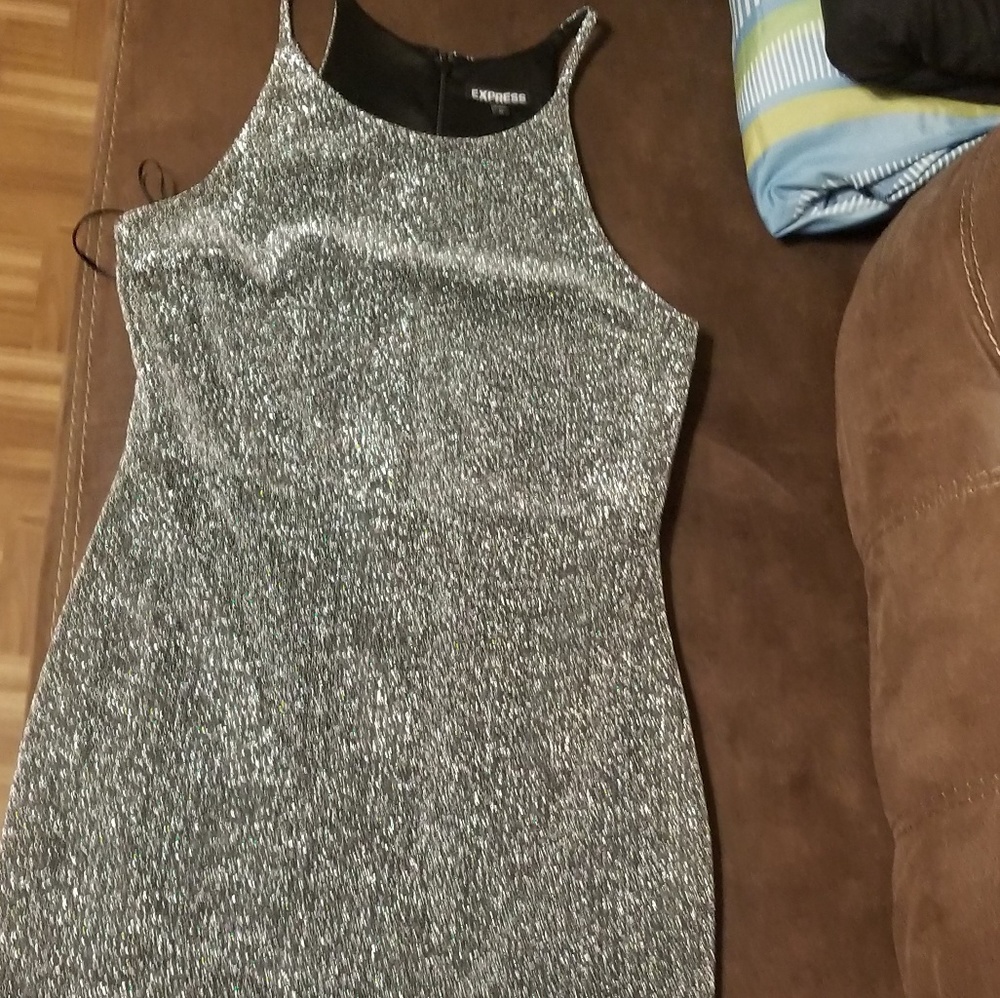 Shimmery Gray Party Dress